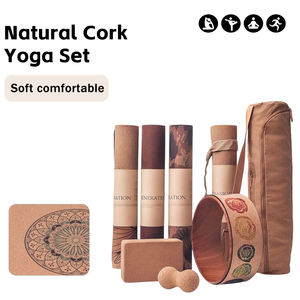 Tapis de yoga écologique de qualité supérieure en liège biodégradable et durable, avec logo en caoutchouc premium et liège non toxique - Product Image 1