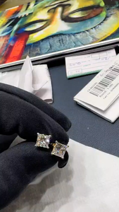 Pendientes de Oro con Diamantes, Joyería Fina, Corte Brillante, Piedras de Alto Brillo, Diseño Clásico Elegante, Ligeros, para Uso Diario - Product Image 5