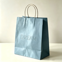 Sacs à emporter en papier kraft blanc et brun personnalisés avec logo, pour cadeaux, artisanat, café, nourriture à emporter