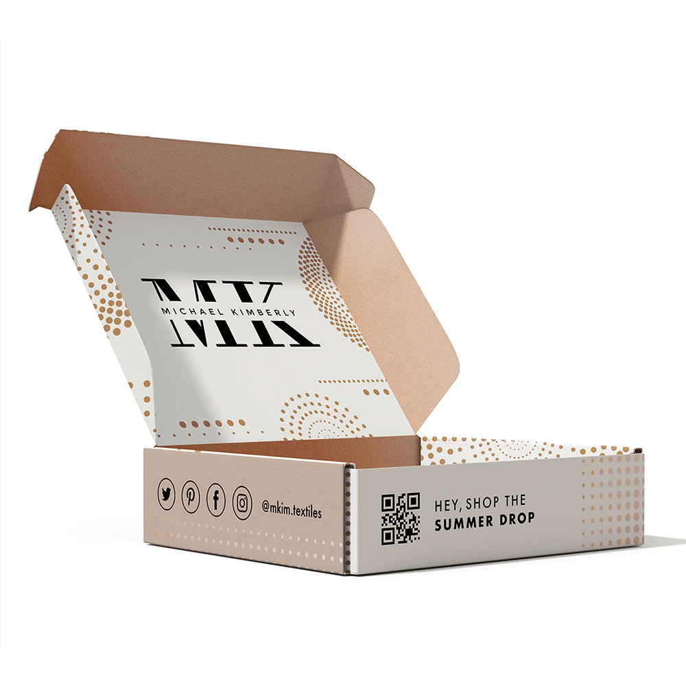 Custom Logo and Process Printed Color Corrugated Paper Gift Packaging Mailer Box
