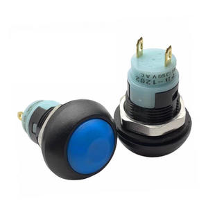 Interrupteur à bouton-poussoir autobloquant noir pour appareils électroménagers, voitures, bateaux 1A/3A Max. Courant 250V Max. Laiton et plastique pour tension électrique 12 mm - Product Image 4