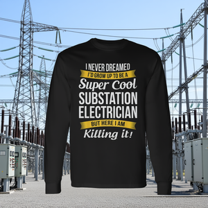 T-shirt à manches longues pour électricien de poste de transformation, design super cool pour les professionnels - Product Image 3