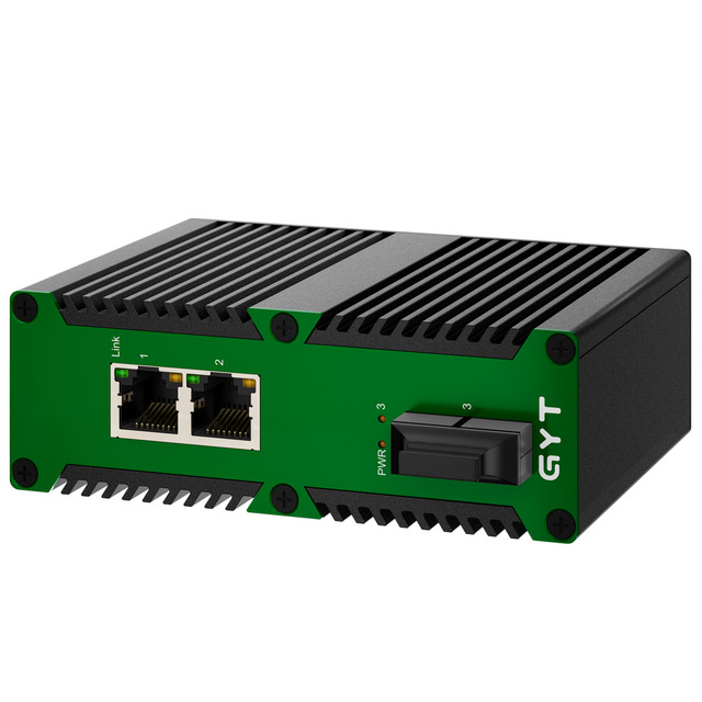 Gigabit 2 Port Industrial POE Switch Din-rail Mount 1 Fiber SFP 2 RJ45 Redundant Power CE FC Used for Security Network Cameras