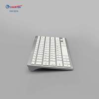 KW-001A 60% Keyboard Mini Nirkabel USB 2.4G untuk Kantor, Super Tipis, Tombol Plastik Model Cokelat dengan Sakelar ON/OFF