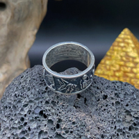 Bague en argent 925 avec dieux égyptiens Horus et Anubis en relief, style rétro, pour homme, à porter sur l'index, bijoux cadeaux