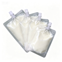 Sachet Doypack transparent en PE avec bec verseur, personnalisable avec logo, pour emballage de liquides (eau, jus, boissons), vente en gros, faible MOQ