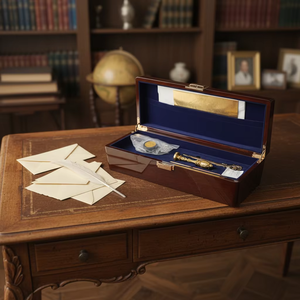 Set di penne stilografiche di lusso all'ingrosso placcate in oro 24K con aprilettere e sigillo in ceralacca - Product Image 6