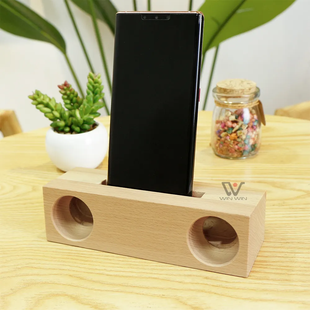 Amplificateur de son de couleur en bois fait à la main, produit gagnant, haut-parleur en bois personnalisé 2023