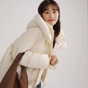 자켓 여성용 짧은 면 패딩 코트 여성용 겨울 3중 방수 두꺼운 따뜻한 혼 버튼 작은 코트 트렌디 - Product Image 4