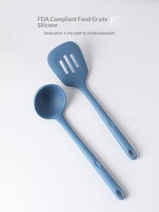 7 Piece <b>Silicone</b> Kitchen Utensils Set Food Grade Non Stick Heat Resistant Cookware with Wooden Handle for Cooking - Product Image 3