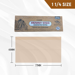 HermitCrab <b>Smoking</b> Rolling Paper Regular 78x44mm Natural Slow Combustion Custom Brown Rolling Paper - Product Image 4