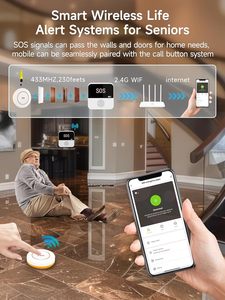 Dispositivo de Llamada de Emergencia Tuya para Personas Mayores, Botón SOS, Alarma de Distres para Niños, Monitoreo Remoto por Aplicación Wi-Fi, Barra de Control Inteligente para el Hogar - Product Image 5