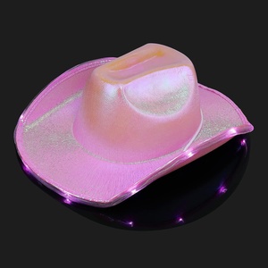 Bán Buôn Của Phụ Nữ Len Mũ Cao Bồi Đèn LED Ánh Sáng-up Holographic Nhấp Nháy Mũ Màu Hồng Phong Cách Phương Tây Giáng Sinh Ngày Valentine - Product Image 5