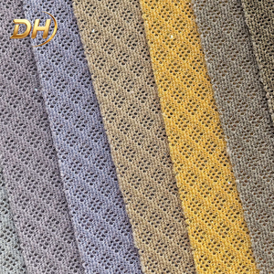 Tissu en maille à petits trous en fil épais tricoté, avec des paillettes fines or et argent, pour empeigne de chaussures décontractées - Product Image 2