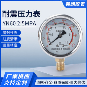 เกจวัดแรงดันอัตโนมัติ Longqi รุ่น YN60 2.5MPA ทนแรงกระแทก สำหรับน้ำ อากาศ น้ำมันไฮดรอลิก - Product Image 5