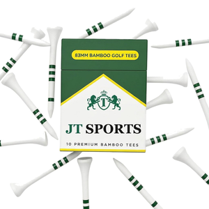 Tees de golf personnalisés rayés verts 83mm, boîte de 10 pièces, 100 tees de golf personnalisés 54mm 70mm pour les terrains de golf et les clubs - Product Image 1