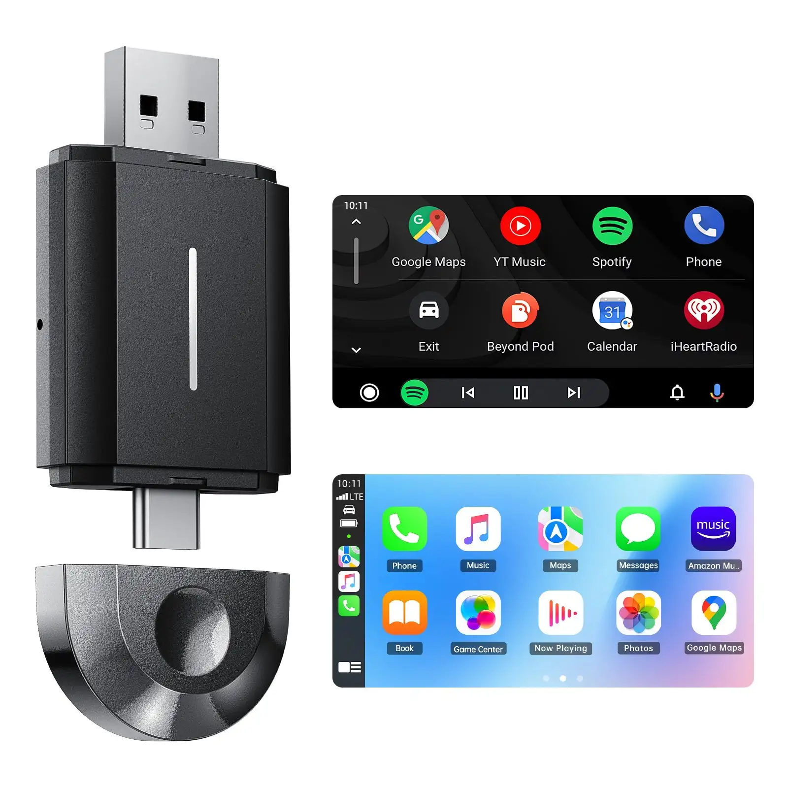 Phoebus Carplay Bộ Chuyển Đổi Không Dây OEM ODM Xe Chơi Smartbox Không Dây Android Auto Dongle Đối Với Apple Carplay