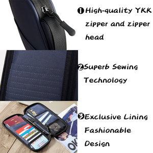 Porte-monnaie en nylon bleu ID Credit & Note Lanière en métal magnétique Porte-carte RFID Porte-clés de téléphone - Product Image 4