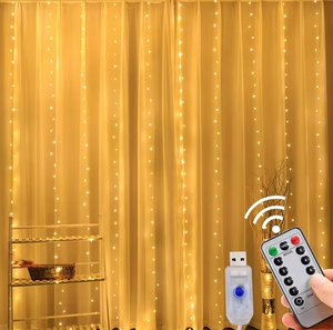 <span class=keywords><strong>Luci</strong></span> a Tenda LED <span class=keywords><strong>per</strong></span> Camera da Letto, Decorazione da Appendere a Finestre e Pareti <span class=keywords><strong>per</strong></span> Matrimoni, Feste, Compleanni, Natale - Certificazione IP65 - Product Image 1