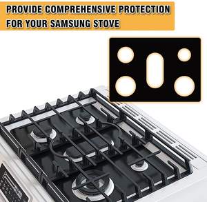 Tampon de cuisinière à gaz 5 trous épaississement résistant aux hautes températures 0.4mm tampon d'huile de cuisinière antiadhésif <span class=keywords><strong>sans</strong></span> lavage - Product Image 3