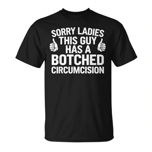 T-shirt promotionnel pour hommes à manches courtes et col rond « Désolé les filles, ce gars a une <span class=keywords><strong>circoncision</strong></span> bâtonnée » - Product Image 3