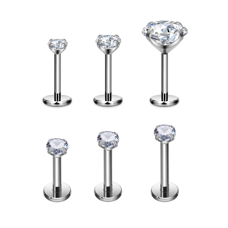 Titanium Piercing Wholesale Leaves Round CZ