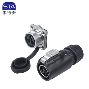 ปลั๊กไฟฟ้าแบบติดตั้งบนแผงหน้าแปลน LP20 แบบเชื่อมต่อเร็ว ตัวผู้-ตัวเมีย กันน้ำ สำหรับงานอากาศยาน พร้อมไฟ LED - Product Image 1