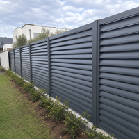 Clôture de jardin et balcon moderne en aluminium noir à lattes horizontales, style australien, pour l'intimité, écologique, résistante aux UV et durable