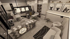 Vitrine de présentation sur mesure pour produits de toilettage pour animaux, en bois, pour salon professionnel, conception de magasin et fourniture d'équipements de toilettage haut de gamme - Product Image 4