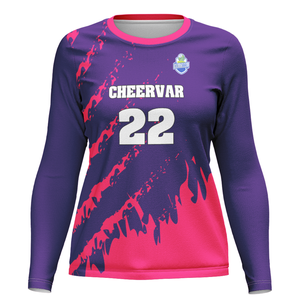 Atasan voli wanita, menyerap kelembapan dengan desain Crewneck lengan panjang - Product Image 5