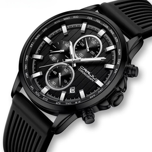 Montre Chronographe Homme OEM ODM à Bracelet Silicone, Étanche, Lumineuse, Sportive, Affaires, Calendrier, Quartz - Meilleure Vente - Product Image 5
