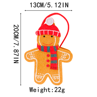 Sacs cadeaux de Noël en tissu non tissé avec poignée, motif bonhomme en pain d'épices mignon de dessin animé, pour bonbons et friandises de fête de Noël pour enfants