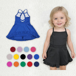 Robes de yoga d'été pour filles, style vacances, vêtements de sport pour enfants, en coton biologique et soie de lait douce, vente en gros, prêtes à expédier (RTS) - Product Image 1