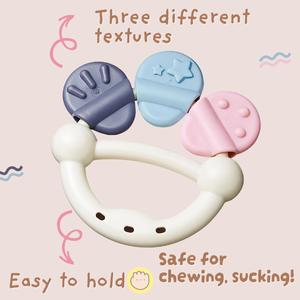 Poignée facile à tenir Dentition Silicone Mâcher Apprentissage Dentition 0-6 Mois Bébé Jouet Doux Hochet Cadeau pour Nouveau-nés - Product Image 2