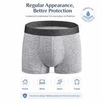 Caleçons Boxers Homme 300 ml, Vente en Gros, Protection Intégrale 5 Couches, Séchage Rapide, Anti-Fuites, Anti-Odeur, pour Incontinence