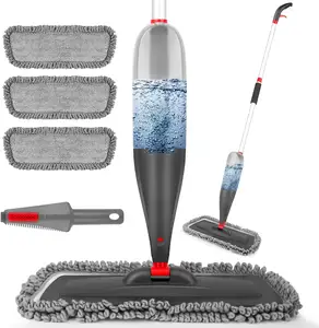 Microfiber Floor Mop with 3 Washable Pads 360 Degree Spin Dust Mop Spray Mops for Floor Cleaning