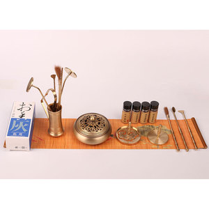 Tapete para ceremonia del incienso, tapete para té, tela de algodón y lino de doble capa, tapete para incienso de inspiración Zen, set de suministros para la ceremonia del incienso - Product Image 4
