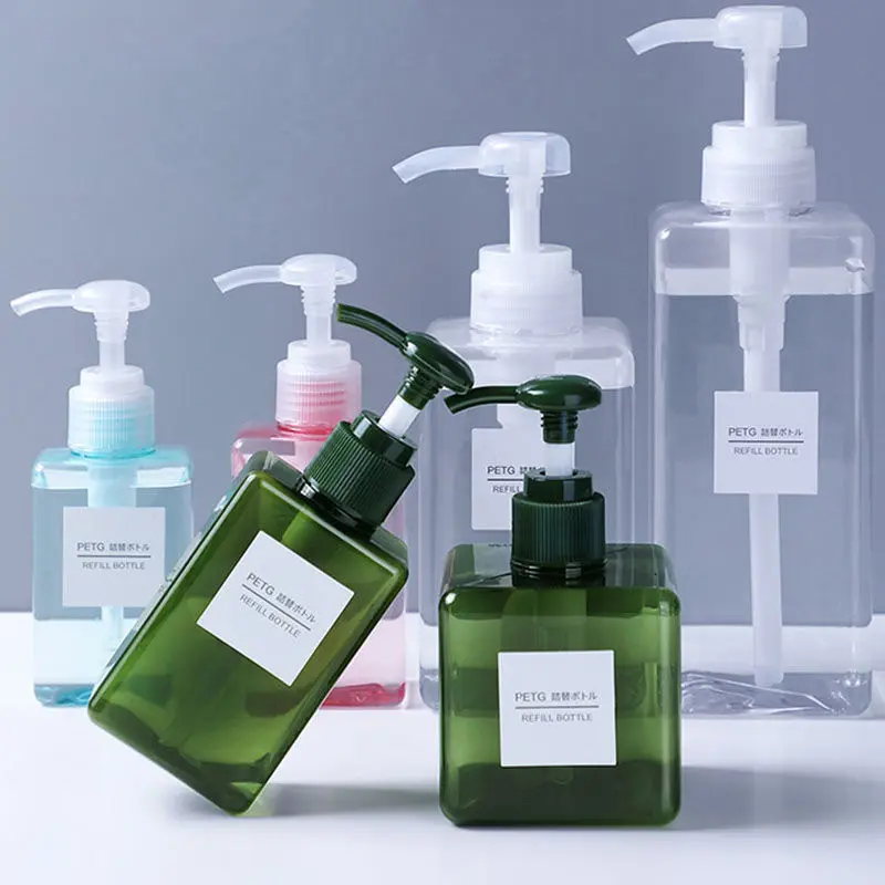 Empty shampoo shower gel bottle plastic clear PET bottle 650 ml foaming wash soap hand sanitizer pump bottle with pump