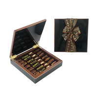 Premium Luxe Chocolat Dates Arabe Attar Eid Mubarak Coffrets Cadeaux Laque Peinture En Bois Cadeau Emballage Boîte