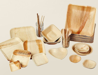 Assiettes rondes jetables écologiques en feuilles de palmier, biodégradables, compostables, assiettes naturelles pour dîner, pour fêtes, restaurants, traiteurs