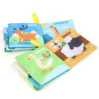 Songshan jouets usine en gros personnalisé ferme forêt tout-petits étudier l'éducation précoce anglais doux lavable tissu livre pour bébés
