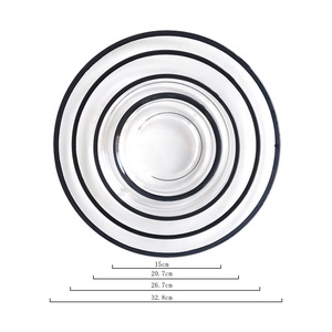 SONYA Piatti di Presentazione Classici da 13 Pollici in Vetro Trasparente con Bordo Nero per Uso Domestico - Product Image 6