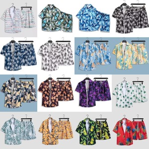 ชุดเซ็ตฤดูร้อนเทศกาลสงกรานต์ เสื้อเชิ้ตแขนสั้นลายดอกไม้ผ้าใยไผ่ 100% กางเกงขาสั้นทรงหลวมสำหรับคู่รัก - Product Image 2