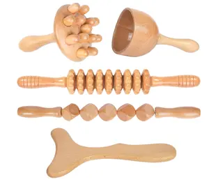 Wooden color can sale separate luxury set hot selling design body massagers wooden material massager