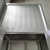 Évier en acier inoxydable 201/304 sur mesure, robuste et résistant à la corrosion, avec égouttoir et armoire de rangement