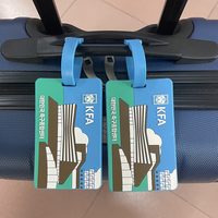 Étiquette de bagage en PVC souple avec logo personnalisé, étiquette de nom de valise en caoutchouc imperméable pour les voyages