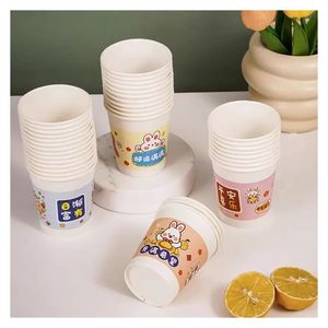 Disposable Paper Cups Thickened 200Ml For Tea Coffee Milk Tea Hot Cold Drinks Party Use - Product Image 2