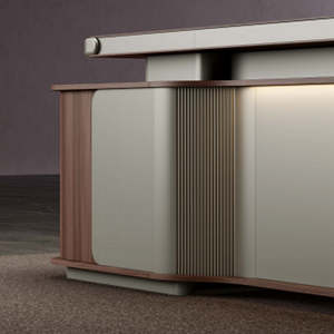 Ensemble de bureau et chaise modulaires de luxe moderne, avec tiroir de rangement, <span class=keywords><strong>armoire</strong></span> latérale en bois et bibliothèque, adapté pour le bureau - Product Image 6