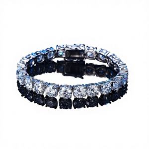 Bracelet unisexe One <span class=keywords><strong>Carla</strong></span> en moissanite 2 carats, argent 925, mode simple et élégante, luxe léger, artisanat transfrontalier - Product Image 1
