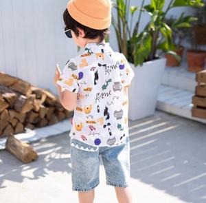 Chemises à manches courtes en coton doux pour enfants, imprimées de dessins animés, vente en gros pour l'été, pour garçons de 2 à 6 ans - Product Image 5